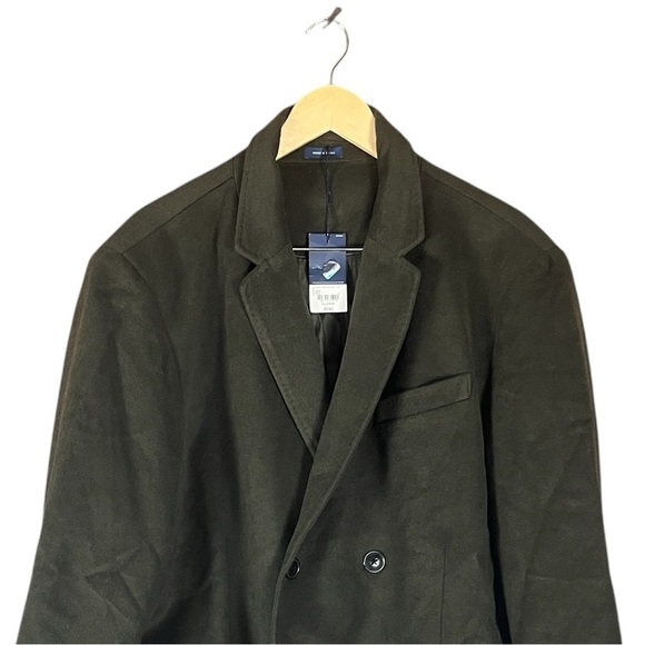 NEW Stafford Wool-blend Double-Breasted Topcoat XL Olive Green - Picture 2 of 16